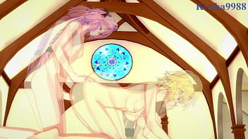 Preview 2 of Hq Porn Ir Lines - Jeanne d&#039_Arc and Tamamo no Mae and Astolfo intense sex. - Fate/Grand Order Hentai