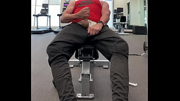 Preview 3 of Assuming Voyeur - JockDad87 Jerks off in the Hotel Gym