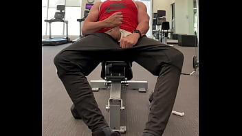 Preview 1 of Assuming Voyeur - JockDad87 Jerks off in the Hotel Gym