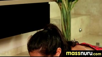 Preview 4 of Mommy Dildos - nuru massage ends with a hot shower fuck 18