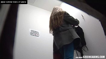 Preview 1 of Viana Zert - Nice Brunette Changing  her Bra in Public Store