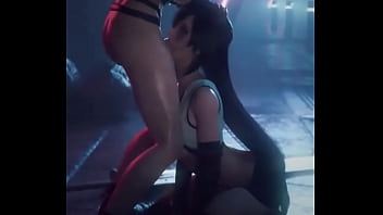 Preview 3 of Hazal Kaya Xxx Videos - Tifa Lockhart face fucked on her knee