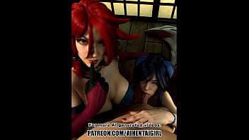 Preview 2 of 21 Year Beauty - League of Legends Miss Fortune and Ahri cosplay | Uncensored Hentai AI generated