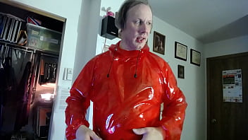 Preview 2 of Sunny Leone Maria Xxx - My Sexy  RED PVC HOODIE
