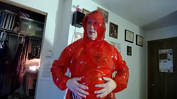 Preview 3 of Sunny Leone Maria Xxx - My Sexy  RED PVC HOODIE