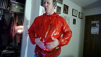 Preview 4 of Sunny Leone Maria Xxx - My Sexy  RED PVC HOODIE
