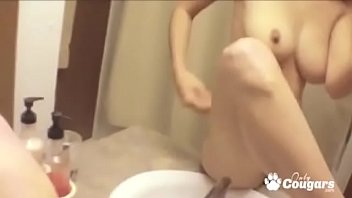 Preview 3 of Poran Girl Really Crying - Sandra Syn Films Herself Playing With Her Meaty Pussy