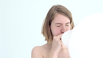 Preview 4 of Hindi Mai Bf - Young looner babe blowing and popping her first balloon