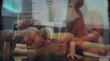 Preview 1 of Balij Cak - Cute teen girl flirting than fucking step dad and his old friend in 3some