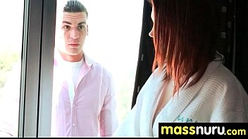 Preview 1 of Japanese Widowed Wife - busty teen gives nuru sex massage 9