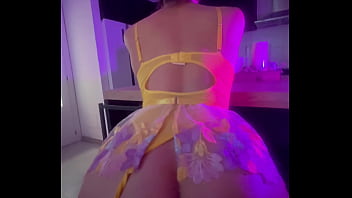 Preview 2 of Cute Couple Long Hd - Fitness Model Riding Like a Goddess in the Kitchen!