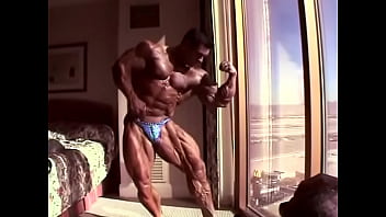 Preview 2 of Sexylabo Boobs - Huge Bodybuilder Flexing in Hotel Room