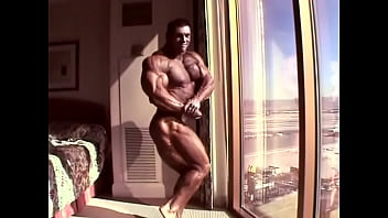 Preview 1 of Sexylabo Boobs - Huge Bodybuilder Flexing in Hotel Room