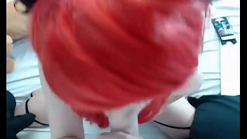 Preview 3 of Forced Take Black Cock - Teen hot red girl doing deep throat