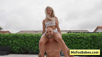 Preview 1 of Bizarre Cartoon - Sexy blonde petite teen sucking huge white dick and bend all over - Emma Bugg,  JMac