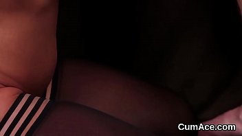 Preview 4 of Ebony Pov Shemale - Kinky sex kitten gets cumshot on her face swallowing all the jizm