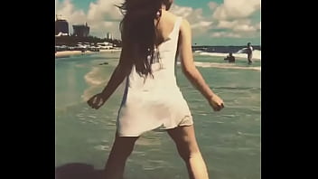 Preview 2 of Tgirl With Men In Room - Beach Twerking