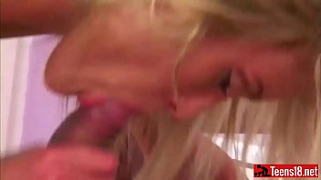 Preview 2 of Spain Dating Tits - Manly Dude Can Handle Two Hot Blondes Riding Himin Bed