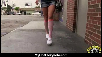 Preview 1 of Naughty America Creampie 5min - Huge Tit Babe Deepthroats Gloryhole DIck 9