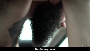 Preview 4 of Pipi Voyeur Nature - Stepson Earns His Stepfather&#039_s Car by Letting Him Bang His Hole - Soncreep