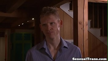 Preview 2 of Keerin Lee Anal - Teen tranny rimmed while jerking off in trio