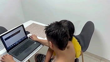 Preview 2 of Xxxsexx Poran Danlw - Una rica follada  mientras hago un examen virtual de la escuela.