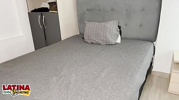 Preview 4 of Three Guy Porn - Latina Porn Casting - Amateur Tiny Latina Riding Her First Big White Cock