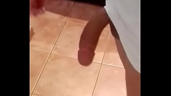 Preview 2 of Teen Boy Bare - Admiring My Monster Dick in the Mirror