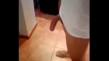 Preview 1 of Teen Boy Bare - Admiring My Monster Dick in the Mirror