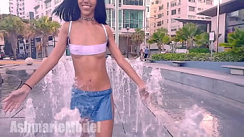 Preview 3 of Crix Max - Hairy Babe Wet Mini skirt in Public
