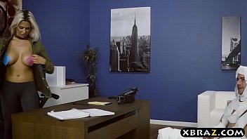 Preview 2 of I Bha Im - Halloween at work becomes sex with the big tits boss
