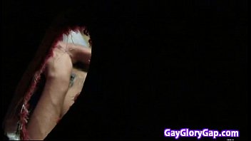 Preview 2 of Fucked In Ass At Gun Point - White guy sucking off black cocks at gloryhole 14