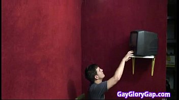 Preview 1 of Fucked In Ass At Gun Point - White guy sucking off black cocks at gloryhole 14