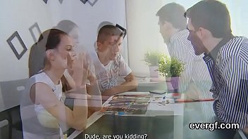 Preview 2 of Chalider Xxx - Dirt poor fellow lets frisky friend to drill his girlfriend for money