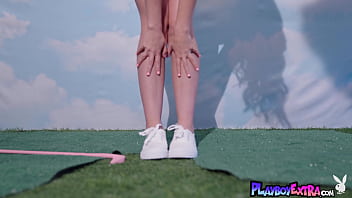 Preview 2 of Deshi Hindi Sexy Indian - Small titted golfer Jane Wilde babe introducing her hairy hole on the field
