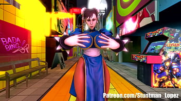 Preview 2 of Mother Mastabate Son - Chun-Li Breast Expansion