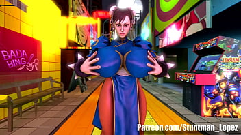 Preview 4 of Mother Mastabate Son - Chun-Li Breast Expansion