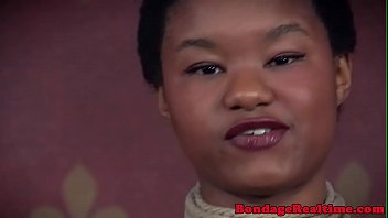 Preview 1 of Chammorro Guam Teen - Ebony sub facefucked in bondage threeway