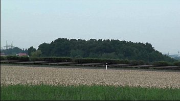 Preview 1 of Pbjzbbffza - Petite y. girl with small tits PUBLIC gangbang threesome by a highway