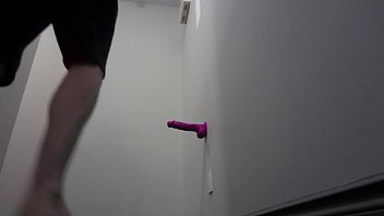 Preview 1 of 3d Milky Girls Release - MVI 1423.MOV FUCKING MY HUGE PURPLE DILDO IN A PUBLIC STORAGE ROOM