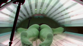 Preview 3 of Rubber Monster Bdsm - Teen Girl Spied in Solarium