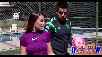 Preview 2 of Blackman Foreced - Cute Teen Fucks Soccer Coach To Make The Team