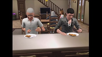 Preview 2 of Big Boobs Girl Video - THE SIMS XXX family swingers
