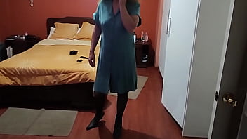 Preview 2 of Girl Lose Blood During Fuck - My stepson records me getting dressed for work,  and I make his cock really hard.