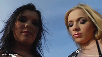 Preview 1 of Beutiful Husband Porn Milf - Georgiana &amp_ Jasmine passionately sharing sperm on Spermswap after hardcore fuck