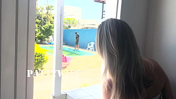 Preview 1 of Big Booty Tits X - Wife Waits for Husband to Leave to Give Pussy to Neighbor Neighbor