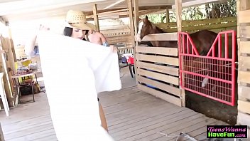 Preview 2 of Ww Zzz Zzz - Cowgirl teens ride dick - BFFS