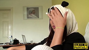 Preview 1 of Fuck Mom Behind Son - British bdsm sub pussypounded after fingering