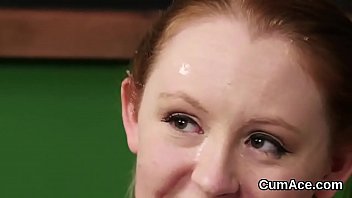 Preview 4 of Mother Fist Sex Son And Mom - Slutty centerfold gets cumshot on her face swallowing all the juice