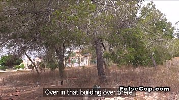 Preview 1 of 18year Creampie - Fake cop fucks hottie in ruined building